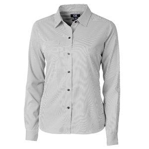 Cutter & Buck Pinstripe Stretch Versatech Dress Shirt (S)